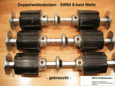 Doppelwellenbolzen SW60 8-kant Welle