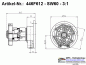 Preview: 446F612, Kegelradgetriebe, Kurbelgetriebe umschaltbar SW60, 3:1, 6/4-kant