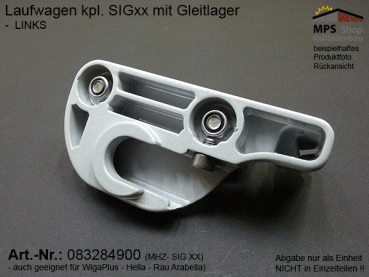 083284900, Laufwagen LINKS kpl. mit Gleitlager, SIGXX / WIGA u.a.