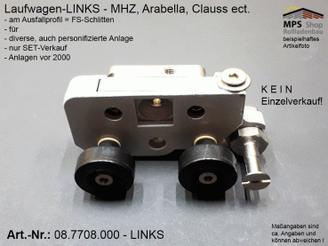 087708000  Laufwagen-SET,  LINKS, komplett