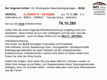 76.10.280, IMBAC Schneckengetriebe 8:1, mit AB - metall, GEIGER