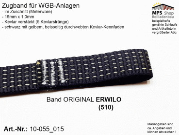 10-055_015. Zugband für ERWILO WGB 510 - 15mm x 1,0mm, schwarz