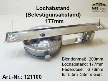 Aufschraub-Gurtwickler Standard, offen, vernickelt