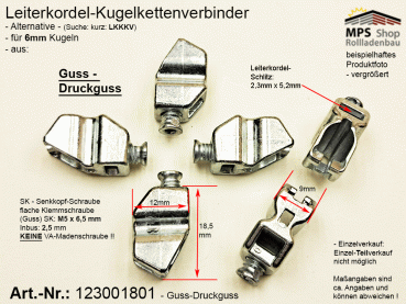 123001801-Guss Leiterkordel-Kugelketten-Verbinder (Wendefunktion) - GUSS