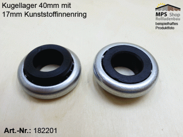 Kugellager 40mm mit 17mm Kunststoffinnenring