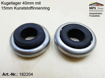 Kugellager 40mm mit 15mm Kunststoffinnenring