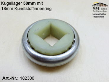 Kugellager 50mm mit 18mm Kunststoffinnen-Vierkant