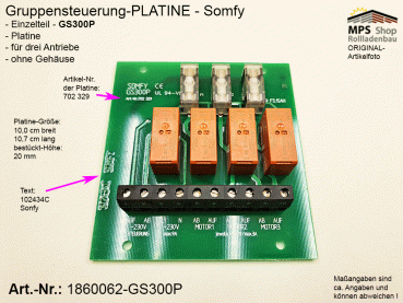 1860062-GS300P - Platine für 3 Antriebe auch mit Zentralsteuerung - Somfy
