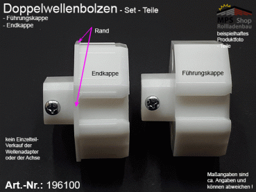 196100 Doppelwellenbolzen SW50-Set, 1 Kugellager 40x15mm