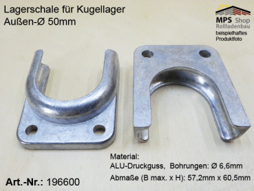 Lagerschale (ALU-Druckguss) für Kugellager Außen-Ø 50mm