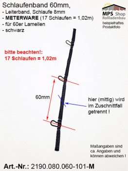 2190.080.060.101-M schwarz Schlaufenband Leiterband 60mm - METERWARE