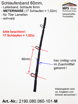 2190.080.060.101-M schwarz Schlaufenband Leiterband 60mm - METERWARE