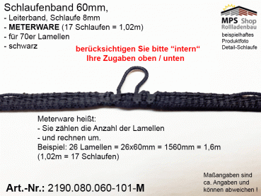 2190.080.060.101-M schwarz Schlaufenband Leiterband 60mm - METERWARE