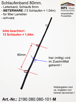 2190.080.080.101-M schwarz Schlaufenband Leiterband 80mm - METERWARE