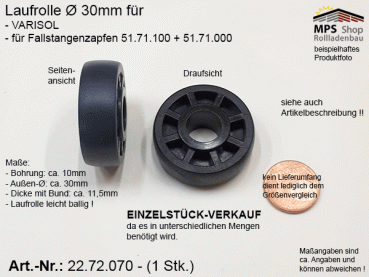 22.72.070 - Laufrolle für Fallstangenzapfen, Tuchrohr- Nutrohrendkappe WGB Varisol Ersatzteil-Stk.