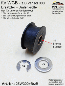 22.30.060 - 28W300+BrzB, Umlenkrolle -UNTEN- WGB z.B.: Varisol W300 - Ersatzteil-Set