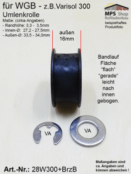 22.30.060 - 28W300+BrzB, Umlenkrolle -UNTEN- WGB z.B.: Varisol W300 - Ersatzteil-Set