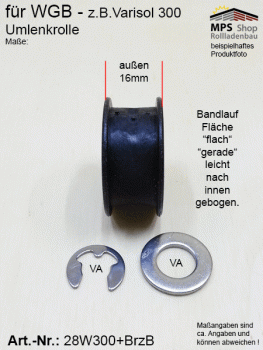 22.30.060 - 28W300+BrzB, Umlenkrolle -UNTEN- WGB z.B.: Varisol W300 - Ersatzteil-Set