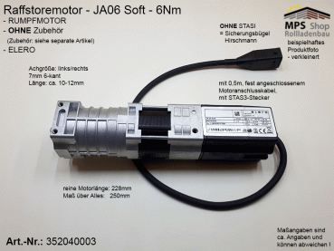 352040003, JA06 Soft, Raffstoremotor ELERO 6Nm - RUMPFMOTOR