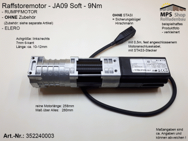 352240003, JA09 Soft, Raffstoremotor ELERO 9Nm - RUMPFMOTOR