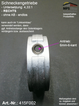 415F002, Schneckengetriebe, Untersetzung 4,33:1-R