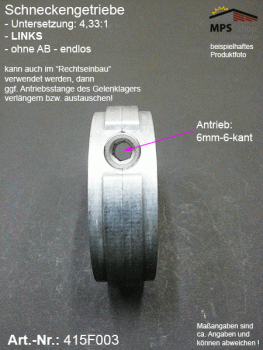 415F003, Schneckengetriebe, Untersetzung 4,33:1-L