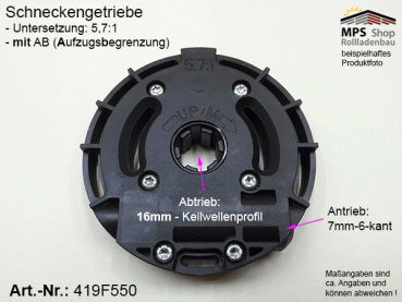419F550, Schneckengetriebe, Untersetzung 5,7:1