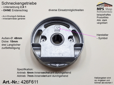 426F611 Schneckengetriebe 2,8:1 - z.B. für Volants