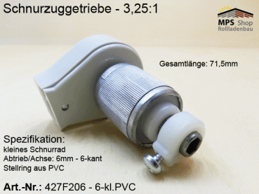 Schnurzuggetriebe, Jalousie, Raffstore-Getriebe, Serie 427F2xx - 3,25:1