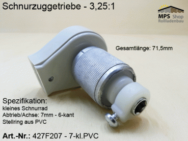 Schnurzuggetriebe, Jalousie, Raffstore-Getriebe, Serie 427F2xx - 3,25:1