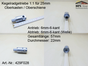 Kegelradgetriebe, Jalousie, Raffstore-Getriebe, Serie 429Fxxx - 1:1