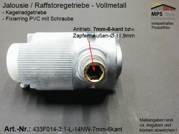 433F014 - 3:1-LINKS - Welle 14NW - Antrieb 7/6kant