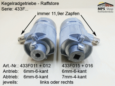 Jalousie-Getriebe, Raffstore-Getriebe, Serie 433Fxxx - 3:1