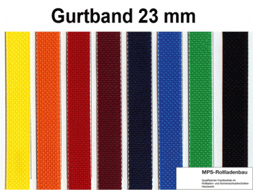 Farbiger Standard Gurt, 23mm, Rolladengurt, Rollladen Gurtband farbig