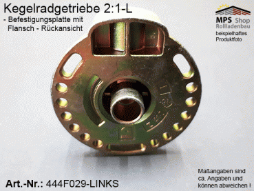 444F029-L (links) Kegelradgetriebe 2:1 WERU-Kopf SW40 (38mm) kl.Fuß Flansch