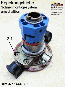Kegelradgetriebe, SW40, 2:1, Schnellmontage-System, umschaltbar