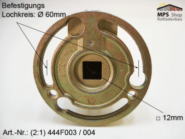 444F003 und 004, 2:1, Kegelradgetriebe, Kurbelgetriebe, SW40, 16kg, kl.Fuß, L+R