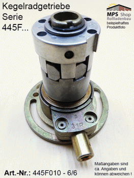 445F010 - Kegelradgetriebe Rundwelle Ø40 - 3:1 Serie 445F... - RECHTS