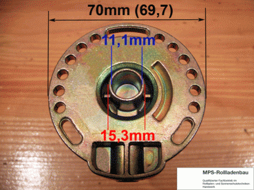 444F617-U-2:1, Kegelradgetriebe, Kurbelgetriebe WERU-KBW, UMSCHALTBAR, kl.Fuß, mit Flansch