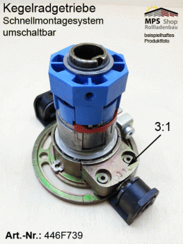 Kegelradgetriebe, SW40, 3:1, Schnellmontage-System, umschaltbar