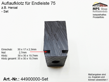 4490 0000-Set, Auflaufklotz für Endleiste 75