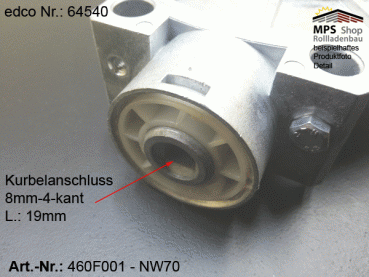 460F001 (edco 64540), wellenumschließendes Kegelradgetriebe mit AB, NW70, 8:1