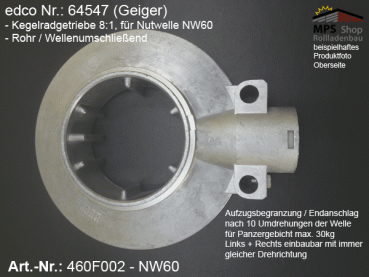 460F002 (edco 64547), wellenumschließendes Kegelradgetriebe mit AB, NW60, 8:1