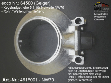 461F001 (edco 64500), wellenumschließendes Kegelradgetriebe mit AB, NW70, 5:1