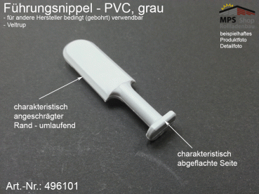 496101 Führungsnippel PVC grau - Veltrup