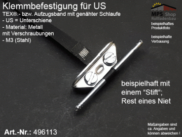 496113-Set, US-TEX-Band-Befestigung, Klemm-Befestigung, Metall