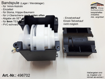 496702 - Bandspule Raffstore Stoma, Hüppe-Baumann, TEX-Band 8mm U-Schiene u.o. 58x56mm