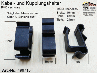 496715, Klemmhalter für Hirschmann-Kupplung - PVC schwarz