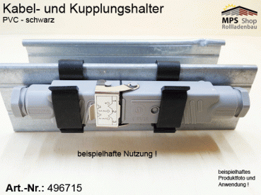 496715, Klemmhalter für Hirschmann-Kupplung - PVC schwarz