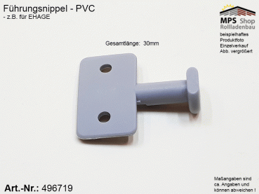 496719 Führungsnippel PVC 30mm grau - Ehage
